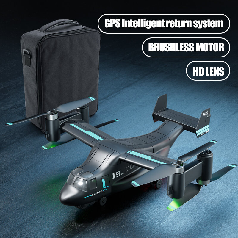 Remote Toys Drone with Camera Big RC V-22 GPS Drone Brushless with Backpack